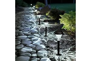 ‎GIGALUMI GIGALUMI 10 sztuk lamp solarnych na zewnątrz, wodoodporne, nowe ulepszone lampy solarne na zewnątrz, solarne lampy ogrodowe, solarne lampy zewnętrzne na patio, trawnik, podwórko i krajobraz
