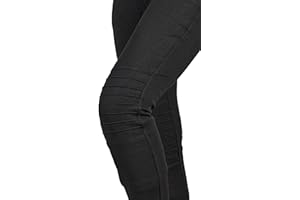 GREAT BIKERS GEAR - Leggings da moto da donna, foderati in Kevlar, protettivi da moto, con armatura CE rimovibile, (gamba corta)