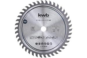 kwb lama per sega circolare 140 x 12,7 mm, taglio molto fine, adatta per piani di lavoro, legno e pannelli rivestiti