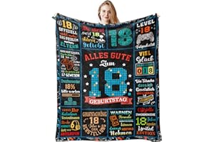 Jinmaple 18. Geburtstag Junge, 18 Geburtstag, 18 Geburtstag Junge, 18 Geburtstag Geschenk, Geschenk 18. Geburtstag Junge Deko, Geschenk zum 18 Geburtstag Junge Decke 150x130CM