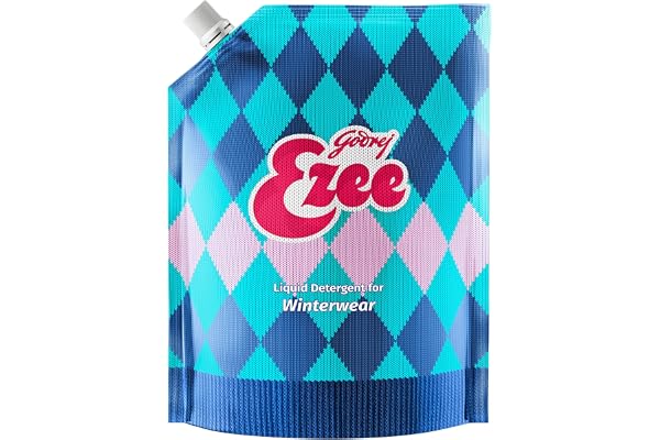 Godrej Ezee Liquid Detergent 2 Kg Pouch For Winter-Wear, Added Conditioner, No Soda Formula, Woolmark Certified, 1 Count