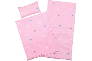 THE MAGIC TOY SHOP BiBi Doll Baby Doll Bedding Set with Matching Pink Quilt, Pillow & Mattress, 3 Pcs, up to 20" - Suitable for Cots, Prams, Bassinets & Cradles, Toy for Girls & Boys Aged 18 Months+
