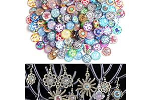 TsunNee Dekoracyjny granulat kaboszonowy, szklane płytki kaboszonowe z nadrukiem, okrągłe, 12 mm, do samodzielnego wykonania, do domu, ogrodu, na ślub, do akwarium, 200 szt.