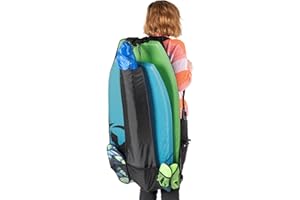 Yello Sac de Bodyboard Multi-usages, Sac de Plage, avec Dos imperméable, jusqu'à 106 cm, Noir, 110 cm x 60 cm