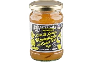 Otter Vale Lime and Lemon Marmalade with Exeter Gin, Mix of Tangy Lime and Lemon with Generous Splash of Local Gin, Hand-Made in Devon, Gluten-Free, 315 g Glass jar