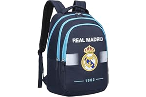 Real Madrid - Mochila escolar 3 compartimentos Real - Colección oficial