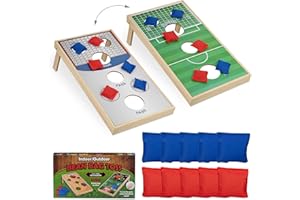 Relaxdays Jeu de Lancer Cornhole, Dimensions : 18 x 29 x 58 cm, 10 Sacs à Lancer, intérieur et extérieur. Multicolore