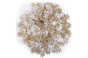 GWHOLE 600 Pcs Confettis de Table Flocon de Neige d'or pour Table de Noël Décorations Fenêtre d'hiver Mariage Anniversaire Artisanat DIY