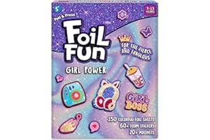 Skillmatics Foil Fun - Girl Power, 20+ DIY Foil Art Magnets, Mess-Free Craft Kit, 60+ Foam Stickers, Creative Activity for Girls, Kids, Tweens, Teens (Ages 7-13), Gifts, Travel, Party Favor