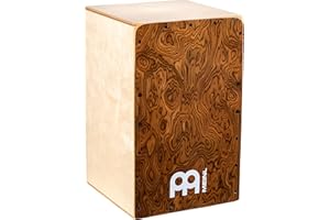 Meinl Percussion Snarecraft Cajon Instrument - Grande Drum Box con 2 Cordiere - Superficie di Suono Radica (SC100BW)