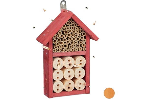 Relaxdays HBT Maison à insectes pour fromage, abeilles et fleurs, à monter soi-même, 26 x 16 x 6 cm (Rouge)