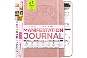 FREEDOM MASTERY Law of Attraction Life & Goal Planner – A 90 Day Journey Creating Your Dream Life – Persönliches Dankbarkeits-Tagebuch, Wochenerfolgsplaner, Visionboard & Organizer + Planer-Aufkleber, undatiert