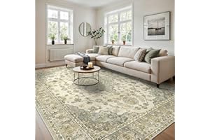 BEIMO Waschbarer Rutschfester Teppich 160x230 cm, Vintage Boho Stil, Leichte und Farbechte Matte, Strapazierfähig für Flur, Eingangsbereich, Wohnzimmer und Stark Beanspruchte Bereiche