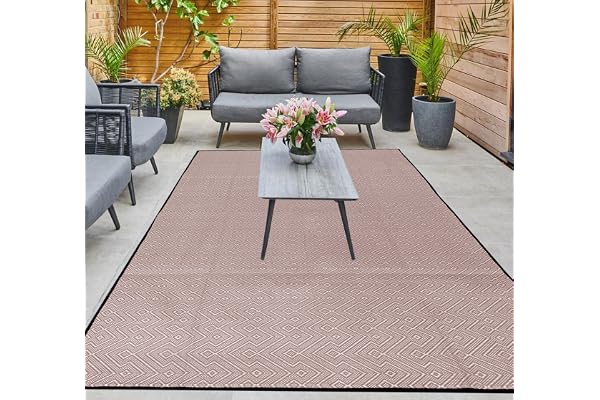 ARSUK Tapis Extérieur en Plastique, 180x120 cm Grand, Tapis pour Terrasse, Jardin, Plage, Camping, Balcon, Terrasse Bois, Cour, Véranda – Lavable, Portable, Confortable, Résistant et Anti-UV