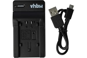 vhbw caricabatterie USB compatibile con Panasonic VW-VBT190, VW-VBT380, VW-VBY100 batterie di videocamera, reflex - Stazione di ricarica