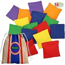 Lot De 10 Sacs De Lancer Cornhole 8x8cm - Jeu De Jardin, Fête - Multi-Couleurs - 80g/pièce