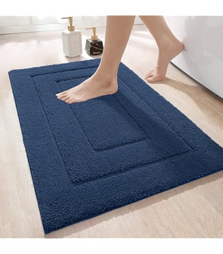 COLOR&GEOMETRY Zwarte badmatten, antislip, absorberend, zacht, wasbaar, dikke badmat, 60 x 109 cm, kleine badmat voor badkamer, douche, wastafel, ijdelheid