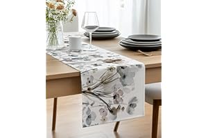Vorysum Runner da Tavolo Moderno Pittura Runner Tavola Colore Floreale Runner Astratto Decor Runner da Tavola Cucina Tovaglia per Interni Vacanze Feste 33 x 183 cm