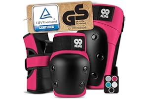 99FLIPS Protection Roller Adulte et Adolescent [6 pièces] Protection Skate Adulte pour avec Genouillère, Coudiere & Protections pour équipement de Protection Skate & Inline