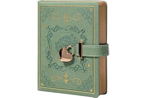 MGGAO Agenda avec serrure pour écrire, Journal en cuir dur PU avec serrure, Organiseur personnel B6 pour hommes et filles, 288 pages, papier ligné 100gsm