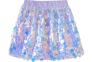 Miipat Gonne di Paillettes Ragazze alla Moda Skorts per Bambine Paillettes Scintillanti MiniGonne Danza Compleanno Principessa Festa Bambini Gonna per Ragazze