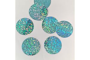 MajorCrafts 30mm 30g 130pcs Holographic Large Round PVC Sequins (Light Blue)