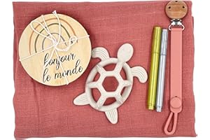 Couverture Bebe-Cadeau Bebe-Handmade: Produits pour Bébés et Puériculture-Cadeau Naissance Fille-Cadeau Naissance Garcon-Bebe Naissance-Cadeau Jeune Maman-Cartes Etapes Bebe (RUBY) (FRANÇAIS)