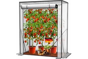 ‎KESSER KESSER® Premium Tomatengewächshaus Foliengewächshaus, Gewächshaus klein, Tomatenhaus, Treibhaus mit Tür zum Aufrollen - 100 x 50 x 150 cm Frühbeet, Gemüse, Blumen, Obst, Inkl. Montagezubehör, Garten