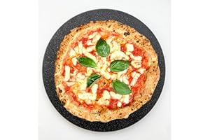 LITHOS MATERIE Piastra Liscia in Pietra LAVICA Ollare - Refrattaria dell'Etna per Forno Elettrico & Gas, Barbecue, Bistecchiera per Pizza e Carne - Misure a Scelta (Diametro 35) Nero, Grigio