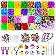 WONDERFORU Loom Bands Kit, 2000+ Rubber Bands Refill Craft Kit for Kids with 26 Colors, Friendship Bracelet Making kit Loombands with Beads, Charms, Hooks and S Clips for Children Girls Kids