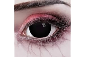 Aricona Soczewki kontaktowe: głębokie czarne soczewki sclera roczne z 17 mm - zestaw 2 sztuk