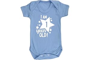 Hippowarehouse I Am 1 Year Old! - 1st Birthday Milestone Birthday Baby Vest Bodysuit (Short Sleeve) Boys Girls