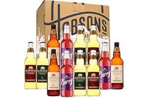 Hobsons Oldfields Premium English Mixed Cider Selection Pack - Case of 12 x 500ml Bottles - Including Berry Fruit Cider - Gluten Free