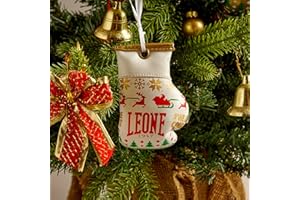 LEONE 1947 Piccolo Guanto da Boxe Decorativo per L'Albero di Natale, Mini XMAS-AC23X Unisex Adulto, Bianco, U