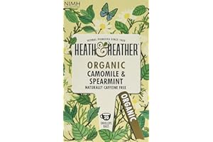 Heath & Heather Organic Camomile and Spearmint Teabags | Individually Wrapped Caffeine-Free Herbal Tea Infusions | 6 Packs of 20, Total 120 Tea Bags