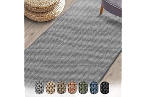 Floordirekt Sabang Carpet Runner, Woven Sisal Optic Living Room Rug Runner Area Rug, Hallway Bedroom Corridor Carpet, Durable and Versatile (Silver, 80 x 100 cm)