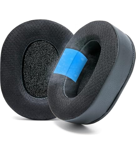 SOULWIT Cuscinetti Auricolari In Tessuto Per Razer Blackshark V2 X / HyperSpeed – Schiuma Memory, Neri
