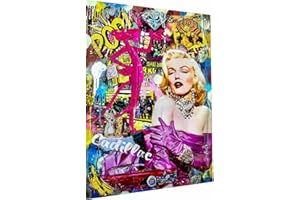 Magic Canvas Art Pop Art Marilyn Monroe Impression sur toile 1 pièce Impression murale de qualité supérieure B8162 Dimensions : 120 x 80 cm