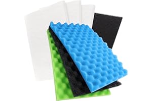 LTWHOME Mousse Grand DIY Poly Grossier Fine Tampons Filtrants Ensemble Convient pour Aquariophilie (Paquet de 7)