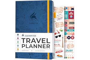 Clever Fox Travel Journal – Vacation Planner with Budget Plan, Packing List, Expense Tracker & Trip Journal – Travelling Itinerary Organizer for Women, Men & Couples – A5 Size, Mystic Blue
