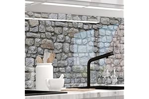 StickerProfis - Pannello Paraschizzi Cucina Adesivo da Parete, HiGloss, 1.8 mm, tutte le superfici - DISEGNO DELLA PARETE DI PIETRA - (STEINWAND DESIGN) PREMIUM 60 x 220cm