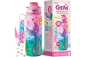 Klever Kits Kreatives Bastel spielzeug Set,Wasserflaschen Set mit Meerjungfrau Diamantmalerei,Kunst und Bastel Geschenksets für Mädchen im Alter von 6,7,8,9,10,11,12Jahren,Geburtstagsgeschenk