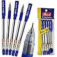 ELKOS BLUE Ballpoint Pens, 0.7mm Fine Point, Pack of 10, Anom Ball Pens, Smooth Biros, Soft Grip, School Office Home Use, ZOFAX Black Ball Pen