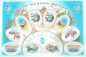 Timbre France Bloc 87 de 2005 avec 2ex des No 3795 à 3800. Coupe Gordon Bennett Voiture de Course