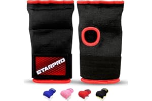 Starpro Eva Wyściełana wewnętrzna osłona rękawic | Elastyczny pokrowiec bawełniany | Czarny | Ochrona pięści i kostek do boksu, sparingów, kickboxingu muay thai, siłowni sztuk walki MMA i treningu walki