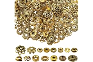 TOAOB THE ONE AND ONLY BABY TOAOB 300pcs Perles Intercalaires Argent Antique Tibetains 15 Styles Espaces Rondelle en Métal Perles de D'espacement 4 à 10mm Doré pour DIY Fabrication de Bijoux Breloque Collier Bracelet