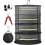 Tech-Garden Hydroponic Grow Room Drying Net Kit Large 4 Tier Dry Rack Hydroponics Plant Bud Grow Kit