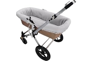 Borda y más Cubre capazo de piqué gofre + sábana bajera - Funda universal capazo acolchada + bajera – Paredes capazo – Cubierta capazo – Nenel