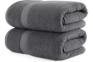 ‎UTOPIA TOWELS Utopia Towels - 2-pak ręczników do sauny, 80x200 cm, 100% bawełna z pętelką do zawieszania, duże chłonne ręczniki kąpielowe XXL (Szary)