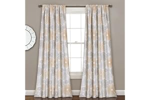 Lush Decor Cerchi Multipli Tenda a Pannello, Tessuto, Giallo/Grigio, 0